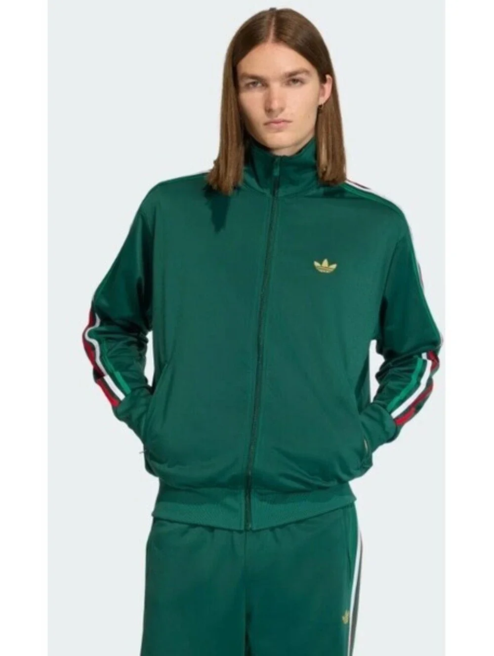 Adidas Originals Firebird Suit Jacket & Pants DARK GREEN Red White Men's 2XL
